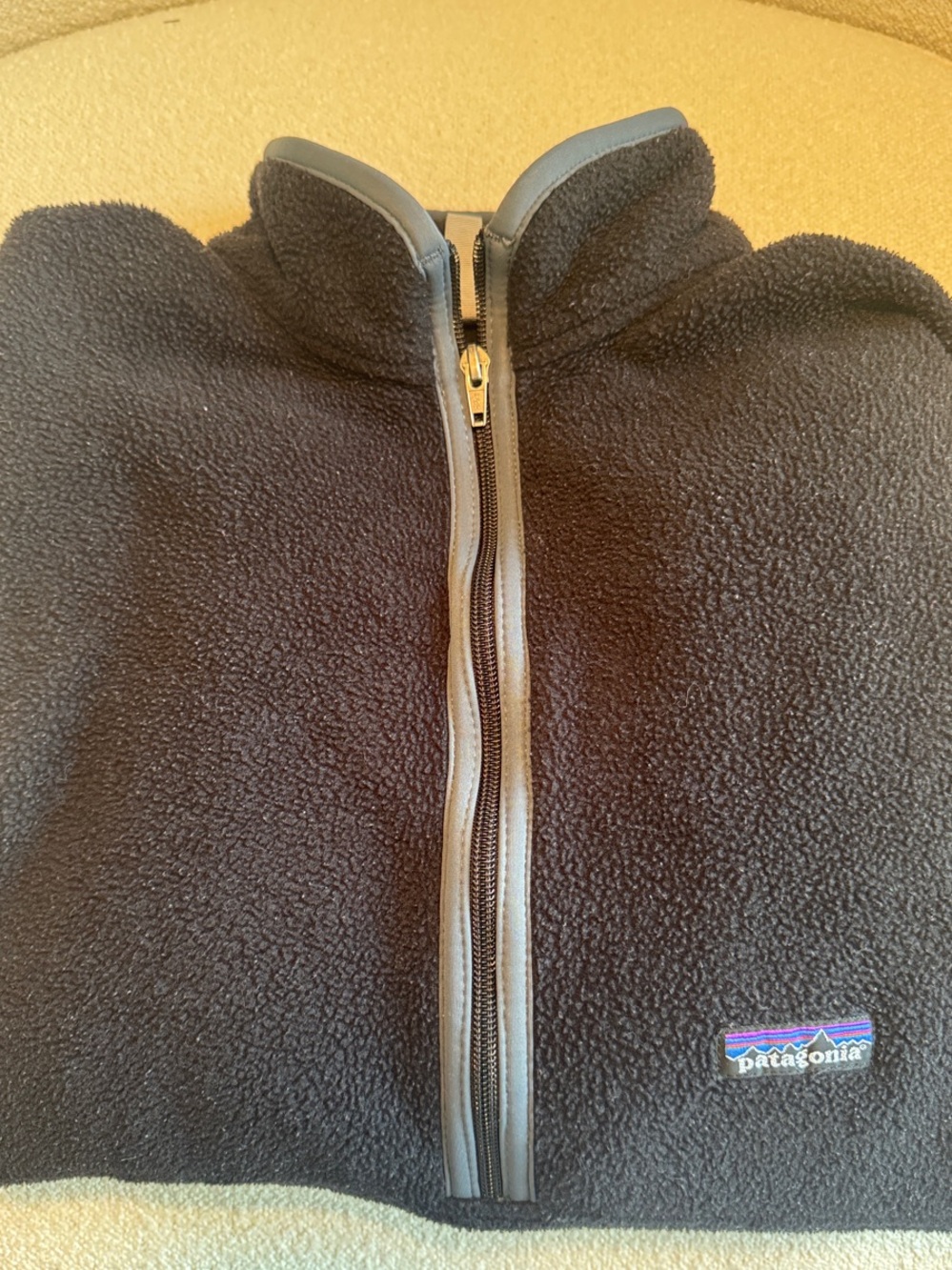Patagonia Black Fleece Quarter-Zip with Grey Trim